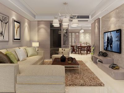 金水湾134平四居室装修现代简约风格效果图展示