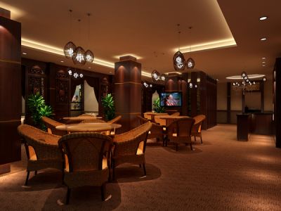 500平新中式风格茶楼装修图片