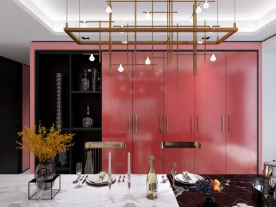 紫悦府110平米绚丽风格二居室装修设计效果图