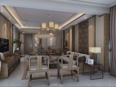 160平新中式风格复式装修图片