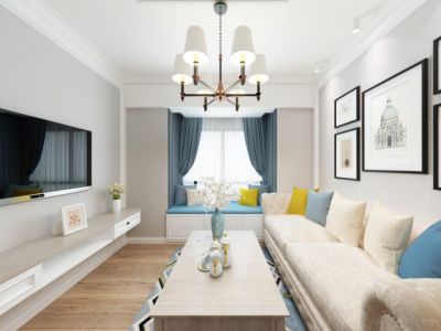 三居室90平美式风格家装图片