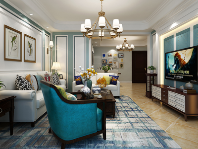 三居室135平混搭风格家装图片
