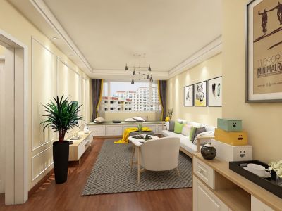 122平三居室北欧风格家装图片