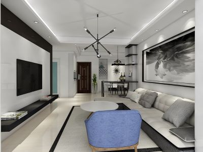 三居室124平现代风格家装图片