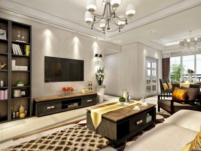 三居室117平现代风格家装案例