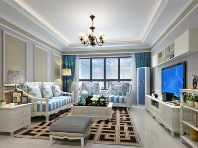 三居室112平地中海风格家装图片