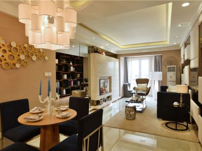 三居室现代美式风格家装案例