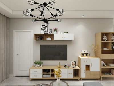 七彩云南第一城105平米北欧风格三居室装修设计效果图