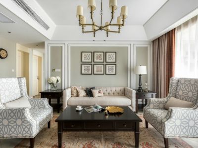 九龙仓繁华里三居129平美式风格装修案例