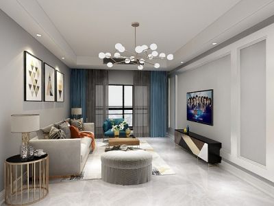 振鑫花园三居130平北欧风格装修案例