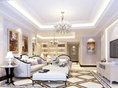 海口湾壹号四居153平欧式风格装修案例