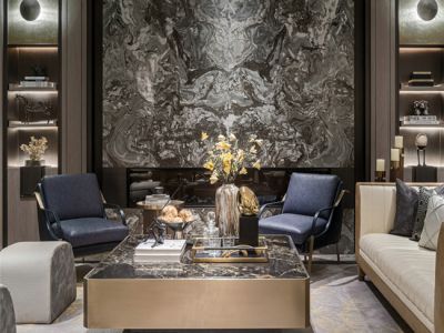 巨亿城110平三居室装修新中式风格设计案例