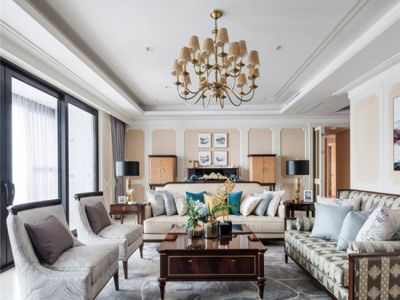 乾盛T1公馆101平两居室装修美式风格设计案例