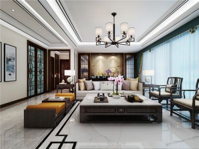 御龙庭145平米新中式风格装修案例