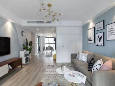 新鸥鹏教育城四居135平北欧风格装修案例