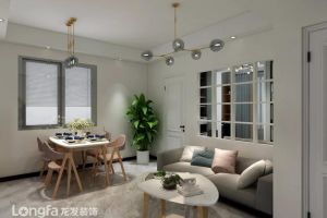 【西安龙发装饰】兴盛园98平米北欧风格，清新淡雅