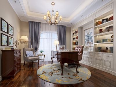 兴国镇260平别墅装修案例效果图