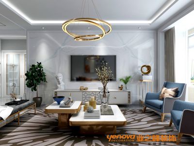 东亚香缇丽舍现代美式114平家装图