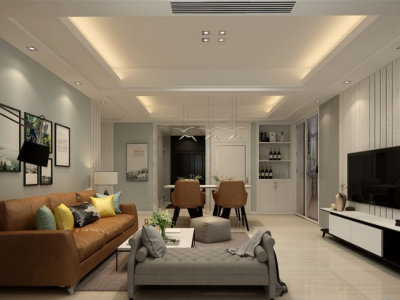 华兴村152平米三居室美式风格装修设计效果图