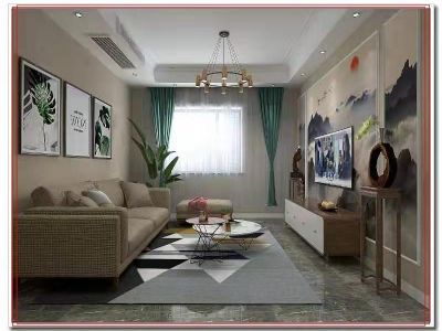 临汾滨港龙湾现代简约风格83平米装修效果图案例