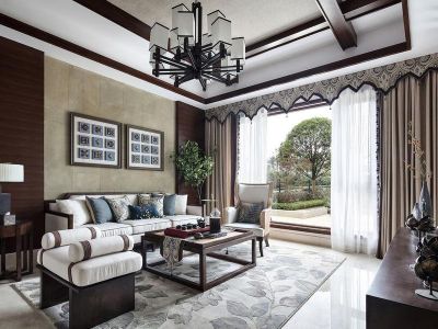 枫丹丽舍别墅装修中式风格家装案例参考