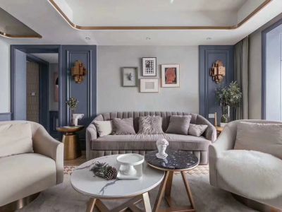 金色华府136平米四居室轻奢混搭风格装修设效果图