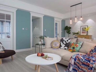 联合广场北欧小清新风格125平米三居室装修设计效果图