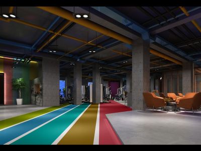 现代风格1800平健身房装修案例