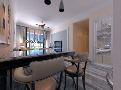 同泰公馆欧式风格110平米三居室装修效果图