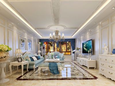 欧洲新城欧式豪华二居120平装修案例