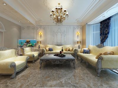 鼎园明府三居欧式豪华120平装修案例