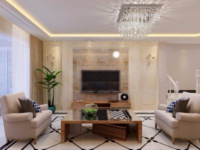 山水文苑现代简约二居90平装修案例