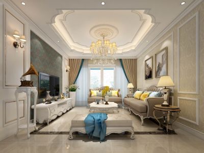 合景五期欧式风格130平米四居室装修效果图