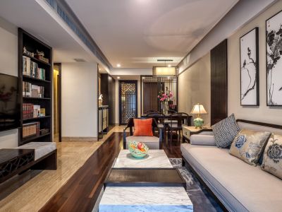 红橡世家中式风格110平米装修效果图