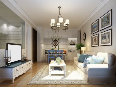 彩叠湾94平米美式风格两居室装修效果图