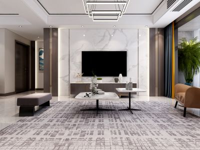 央座125平米现代轻奢三居室装修案例