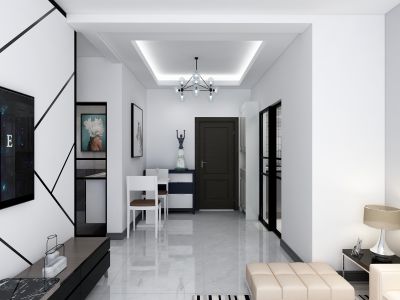 聚美3期67平后现代二居室装修案例