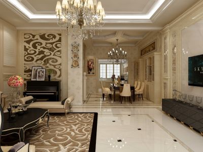 开发区亿峰8号260平米别墅欧式装修案例