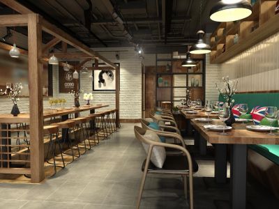 75平米梨汤神鸭血粉丝汤混搭店面装修案例