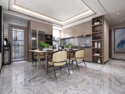 伯兰郡140平米三居室新中式装修案例