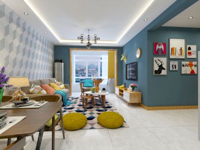 四季花都99平米北欧风格三居室装修案例