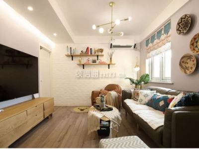 宏宇新城巴萨名门88平米田园风格二居室装修案例