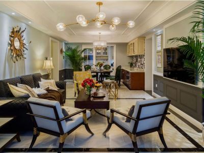 清渭公馆146平米三居室装修美式温馨风格家装案例