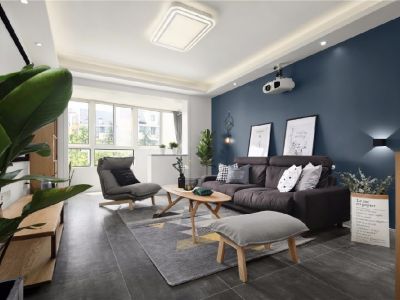 明珠花苑三居室128平北欧风装修案例