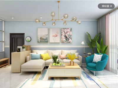 昌建天成三居110平北欧风
