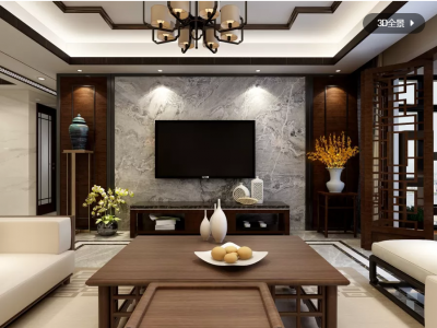 外滩一号三居129平新中式风