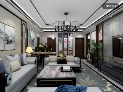 外滩一号108平三居新中式