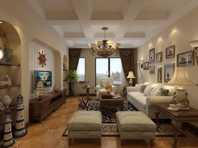 金地艺境76平美式风格