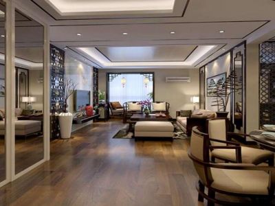 渭滨苑三居室装修简中式风格116平米