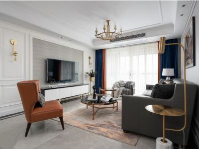 华泰世纪华苑三居室装修美式风格127平米